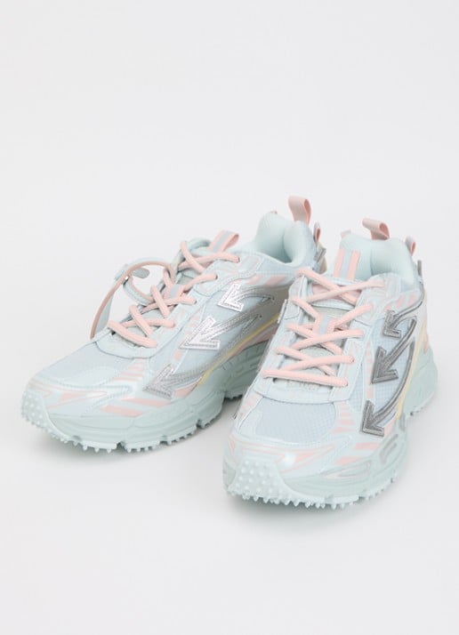 Off-White Ow Be Right Back sneaker met mesh en metallic details - detail 2 lichtblauw