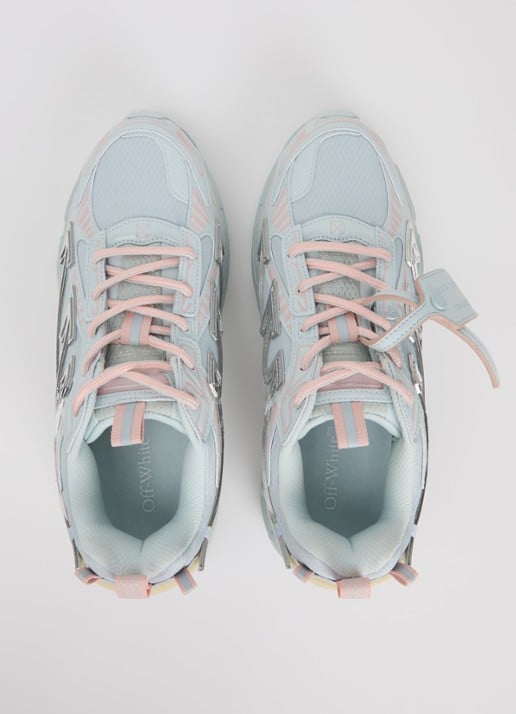 Off-White Ow Be Right Back sneaker met mesh en metallic details - detail 3 lichtblauw
