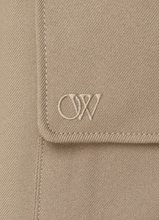 Off-White Ow Emb Drill wide fit cargobroek met klepzakken - detail 4 beige