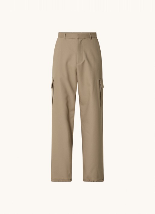 Off-White Ow Emb Drill wide fit cargobroek met klepzakken - voorkant 5 beige