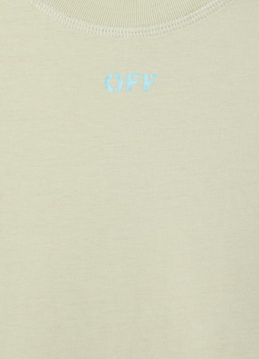 Off-White Pixel Arrow cropped T-shirt met logo - detail 3 lindegroen