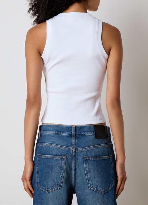Off-White Ribgebreide tanktop met logoborduring - achterkant 3 wit