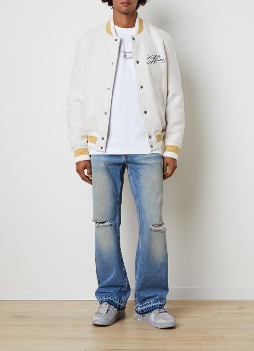 Off-White Script arrow jack in wolblend met backprint - voorkant 5 gebroken wit