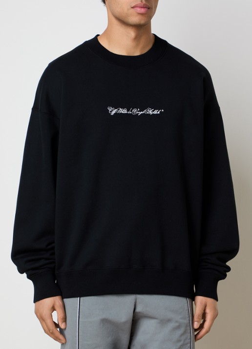 Off-White Script Arrow sweater met logoborduring - achterkant 3 zwart