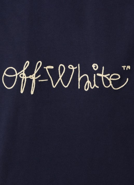 Off-White Script T-shirt met logo - detail 5 donkerblauw