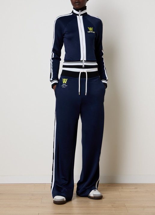 Off-White Serena high waist loose fit joggingbroek met logo - voorkant 3 donkerblauw