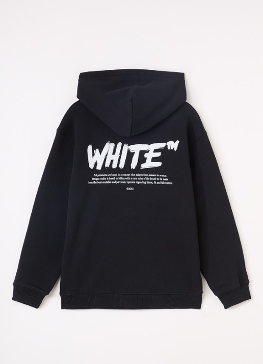Off-White Shared Logo hoodie met logo- en backprint - voorkant 2 zwart