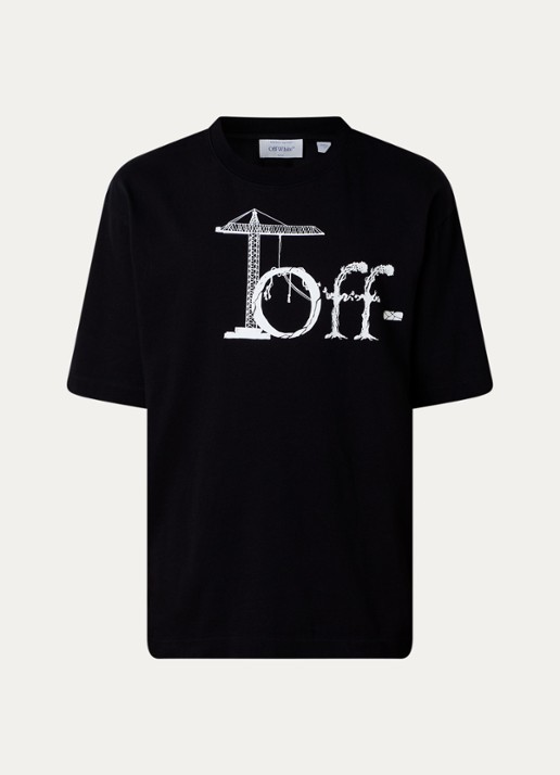 Off-White Shared T-shirt met logo- en backprint - voorkant zwart