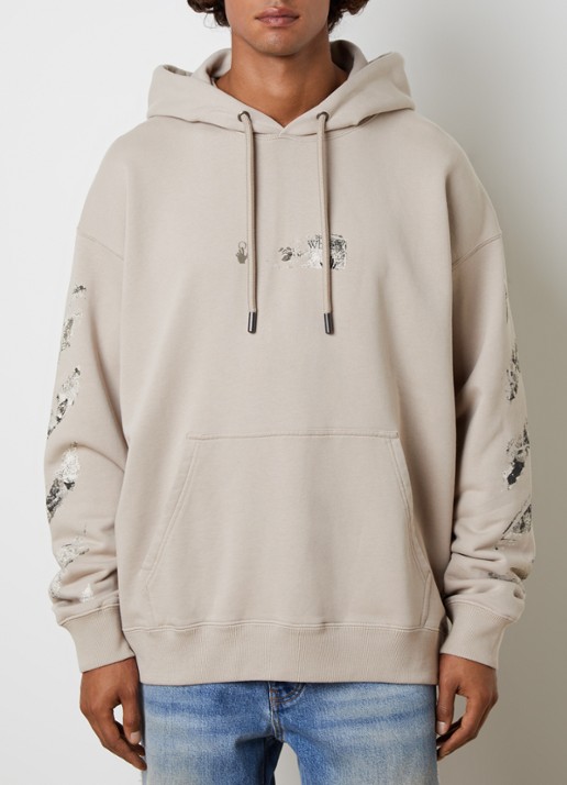 Off-White Spices arrow hoodie met logo- en backprint - achterkant 6 beige
