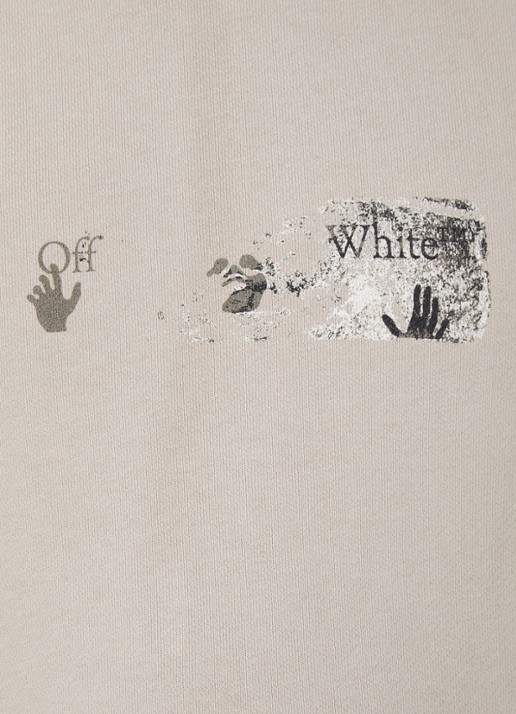Off-White Spices arrow hoodie met logo- en backprint - detail 5 beige