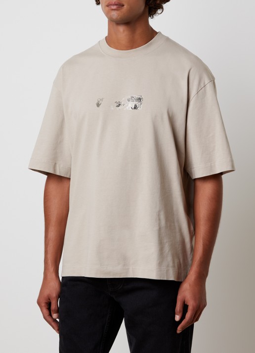 Off-White Spices Arrow Skate T-shirt met logo- en backprint - achterkant 5 beige