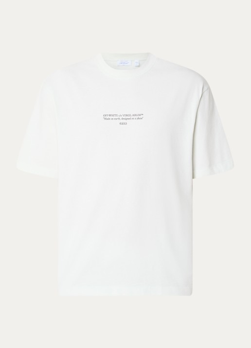 Off-White Statement T-shirt met logoprint - voorkant 2 mint