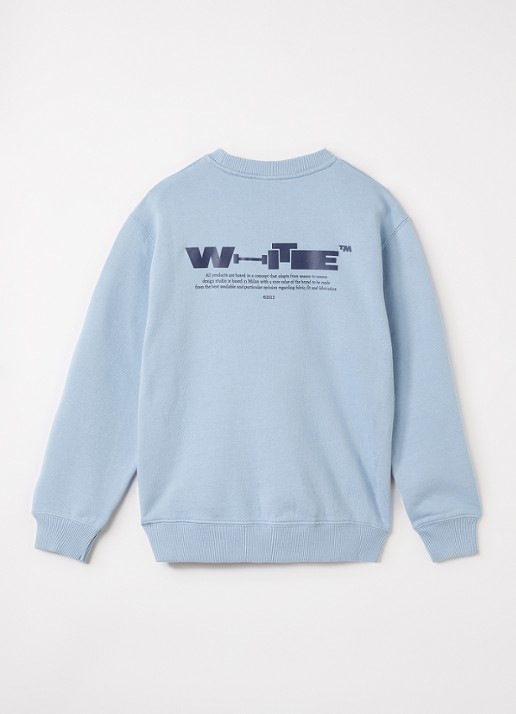 Off-White Sweater met logo - voorkant 3 lichtblauw