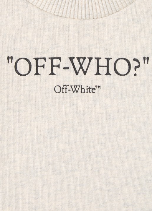 Off-White Sweater met logoprint - detail grijsmele