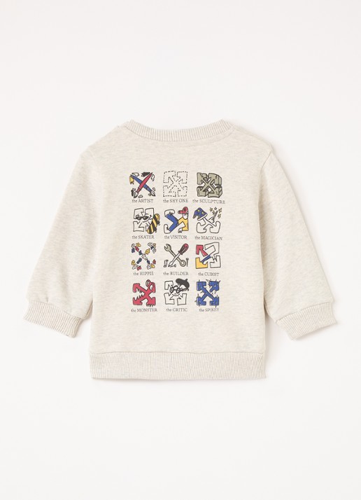 Off-White Sweater met logoprint - voorkant 3 grijsmele