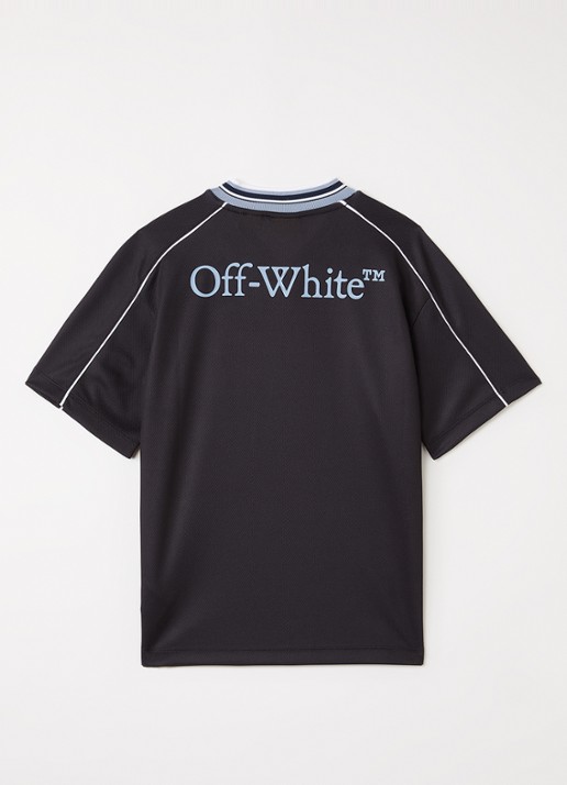 Off-White T-shirt met logo- en backprint - voorkant 2 zwart