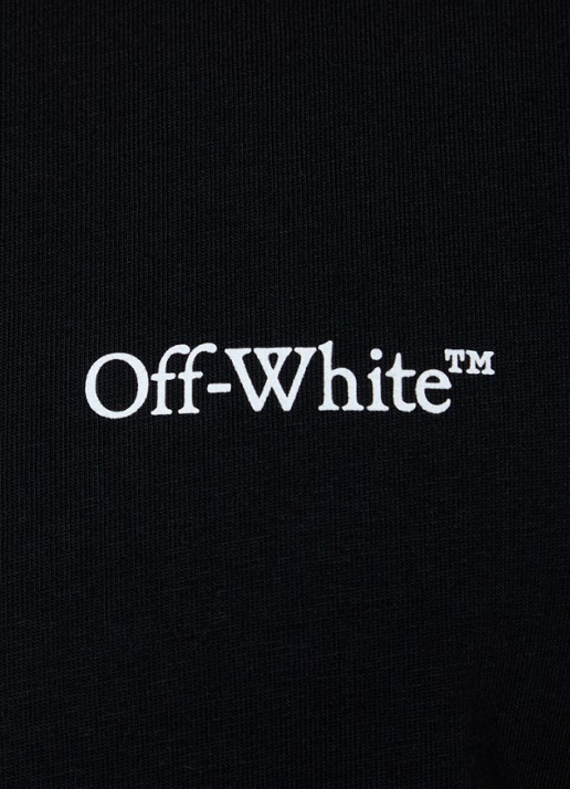 Off-White T-shirt met logo- en backprint - detail 3 zwart