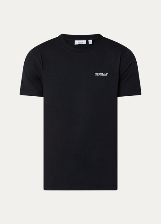 Off-White T-shirt met logo- en backprint - voorkant 4 zwart