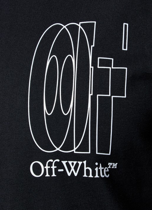 Off-White T-shirt met logo- en backprint - detail 5 zwart
