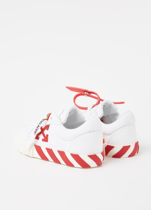 Off-White Vulcanized sneaker van canvas met suède detail - detail wit