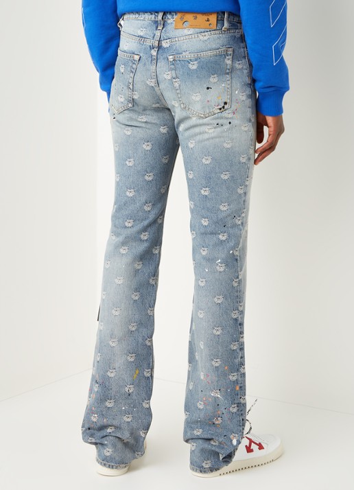 Off-White Wide fit jeans met print - achterkant 5 indigo