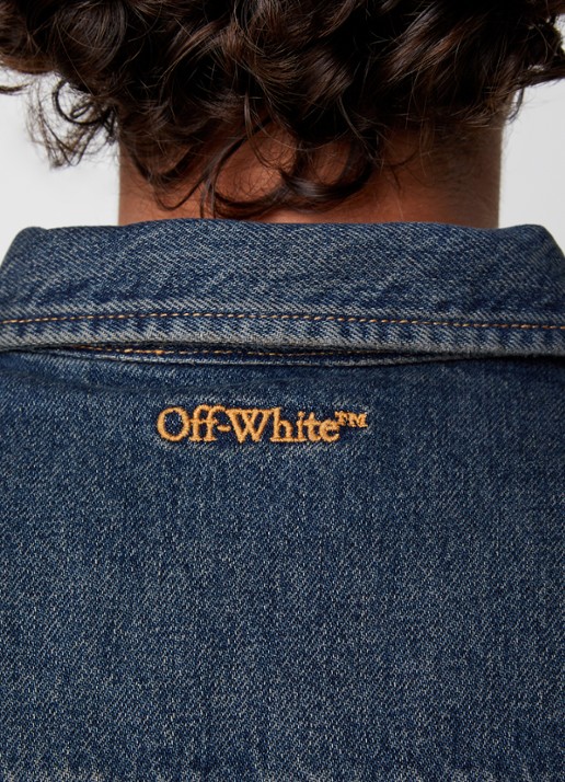 Off-White Workwear comfort fit overshirt van denim - detail 3 indigo