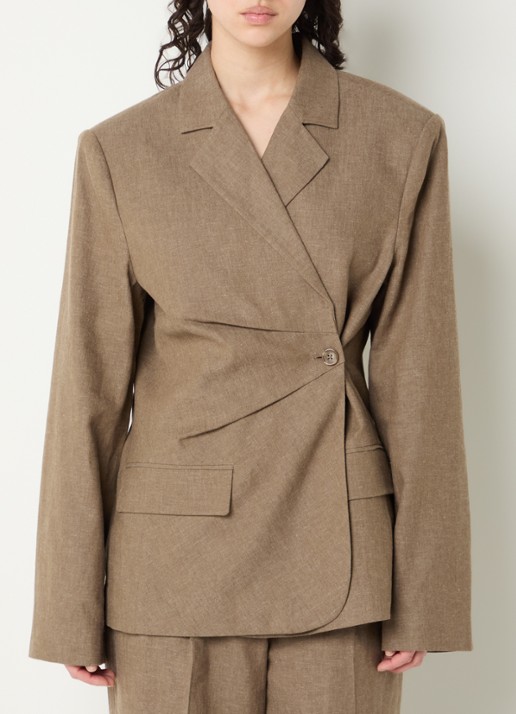 OLAF Blazer in wolblend met asymmetrische sluiting