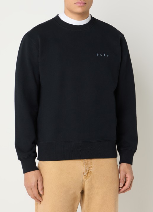OLAF Brushstroke sweater met logo- en backprint - achterkant zwart
