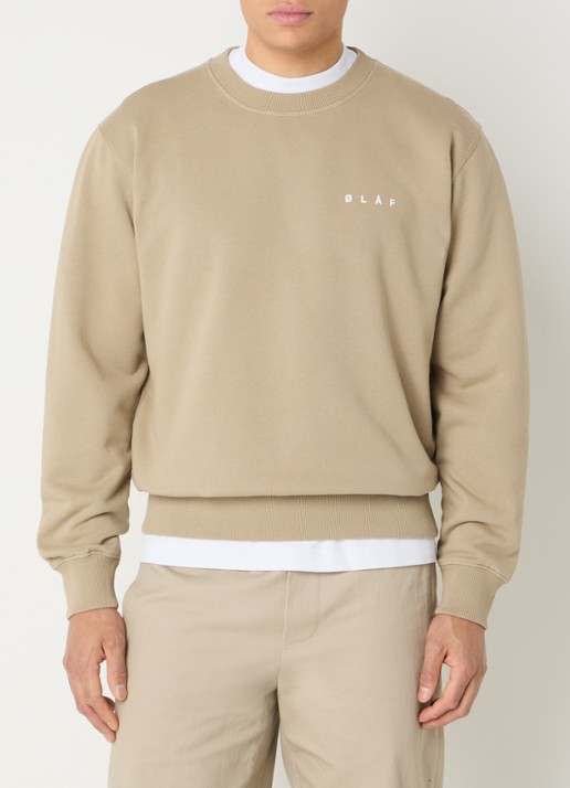 OLAF Brushstroke sweater met logo- en backprint - achterkant 4 beige
