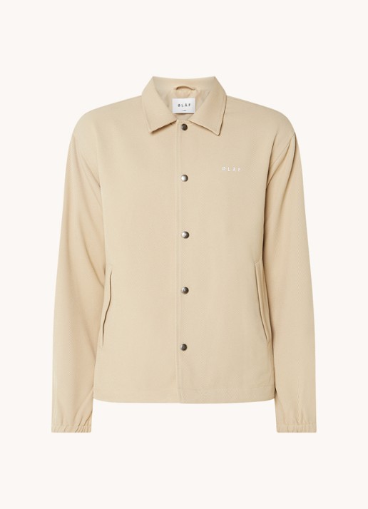 OLAF Coach jack met logo- en backprint  - voorkant beige