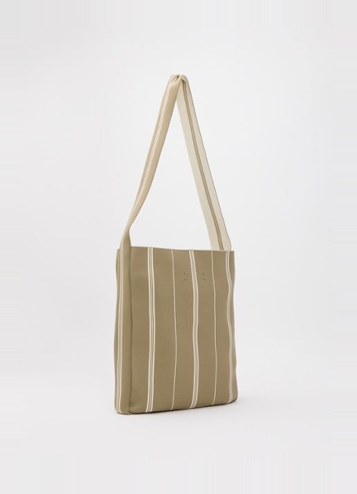 OLAF Crossbodytas met streepprint - achterkant 4 olijfgroen