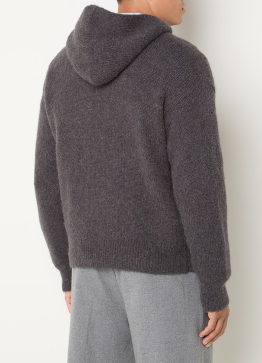 OLAF Grofgebreid vest in alpaca wolblend - achterkant 2 donkergrijs