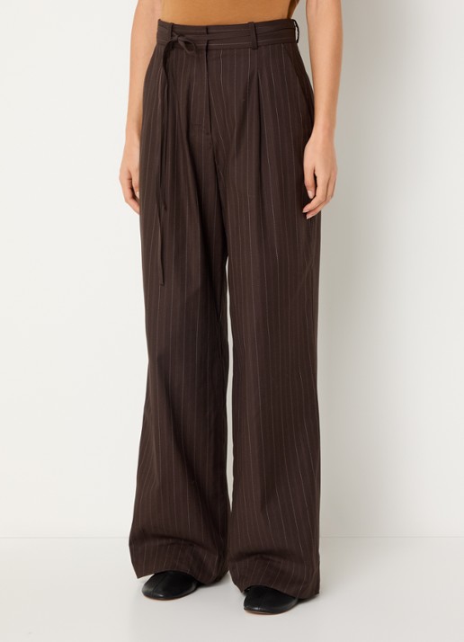 OLAF High waist wide fit pantalon met streepprint
