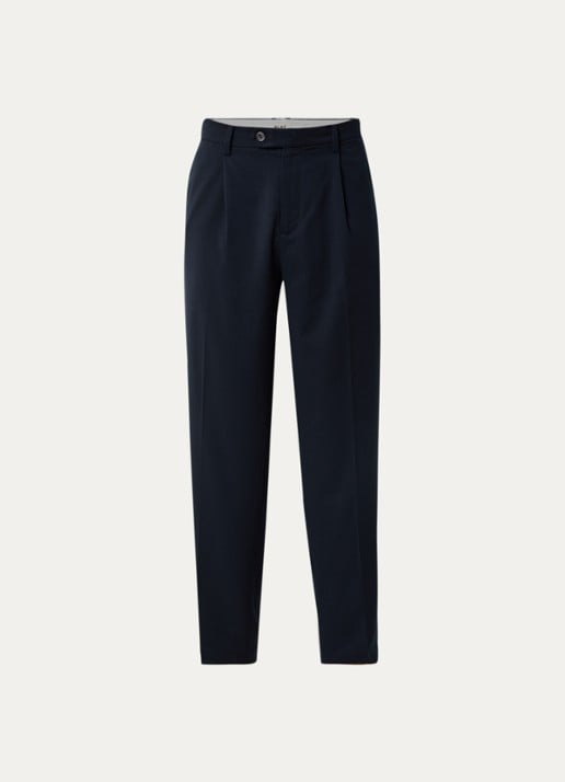OLAF Loose fit pantalon in wolblend met persplooi