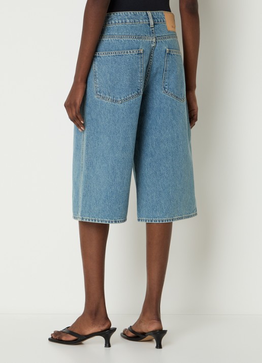OLAF Mid waist wide leg driekwart jeans met medium wassing  - achterkant 4 indigo