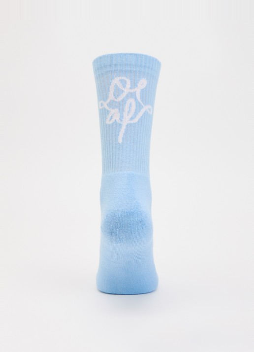 OLAF Monogram sokken met logo - voorkant 3 lichtblauw