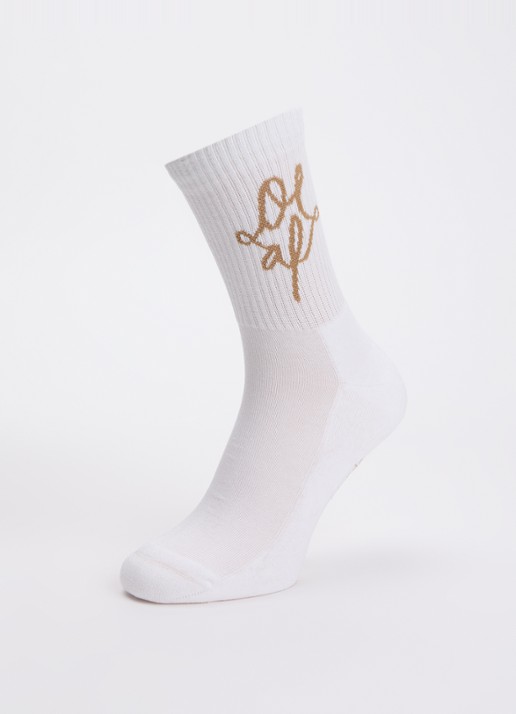 OLAF Monogram sportsokken in katoenblend met logo - detail 3 wit
