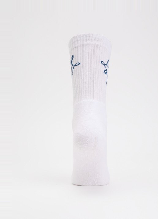 OLAF Monogram sportsokken in katoenblend - voorkant 3 wit