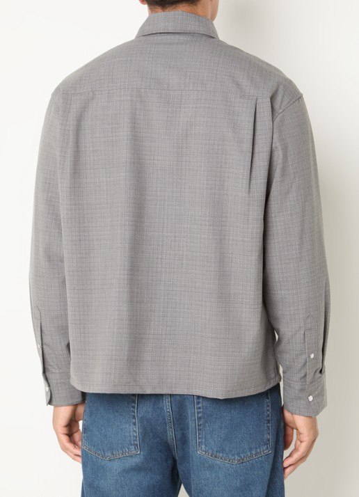 OLAF Overshirt met borstzak en logo - achterkant 3 grijs