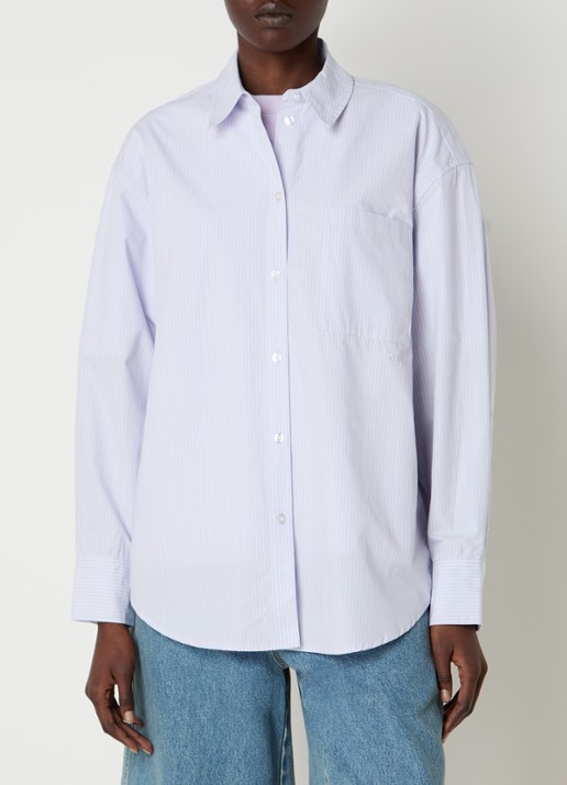 OLAF Oversized blouse met streepprint en borstzak