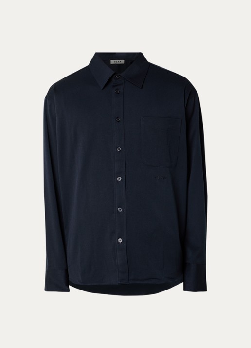 OLAF Oversized fit overshirt in wolblend met logoborduring