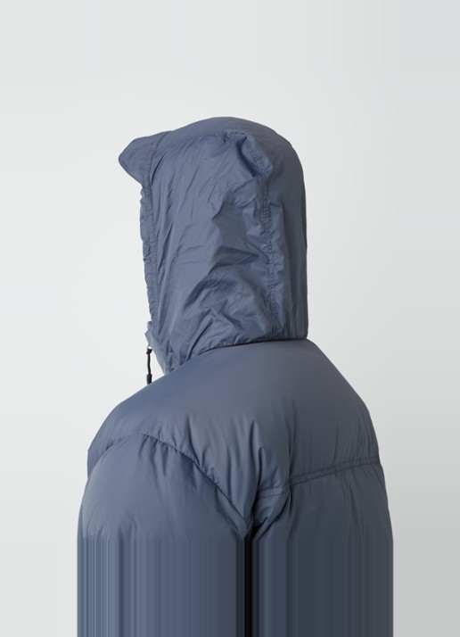 OLAF Puffer jack met donsvulling en opbergbare capuchon - detail 5 staalblauw