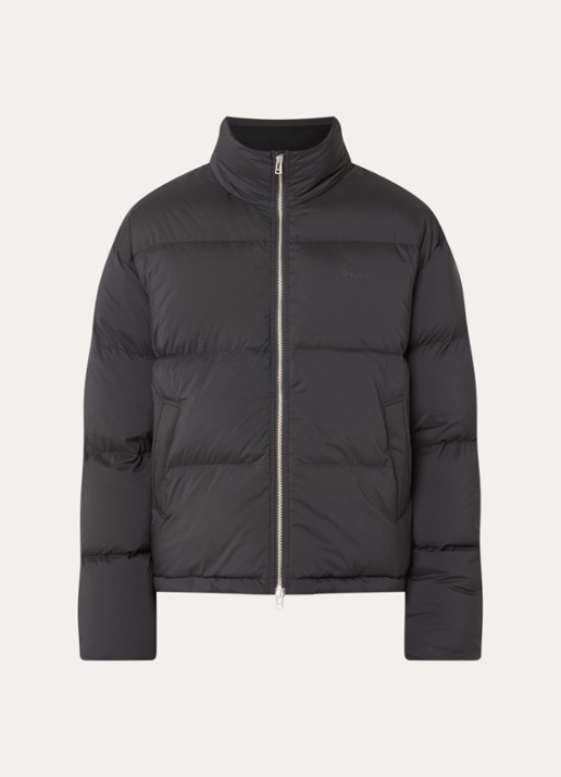 OLAF Puffer jack met ritszakken en logo - voorkant 2 zwart