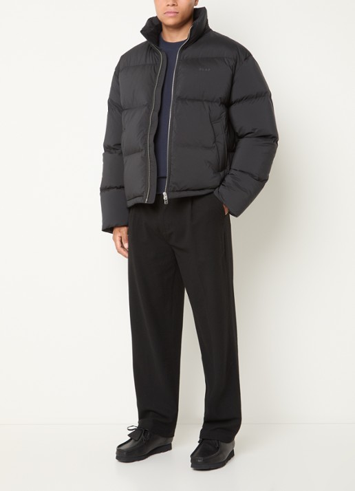 OLAF Puffer jack met ritszakken en logo - voorkant 3 zwart