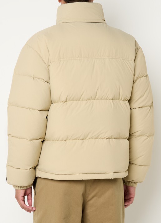 OLAF Puffer jack met ritszakken en opbergbare capuchon - achterkant beige