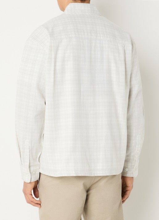 OLAF Regular fit overshirt met ruitdessin - achterkant 3 beige
