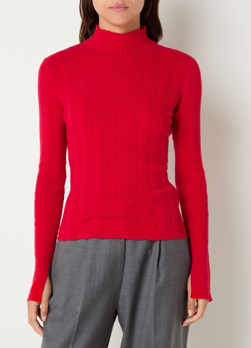 OLAF Ribgebreide pullover met ronde hals