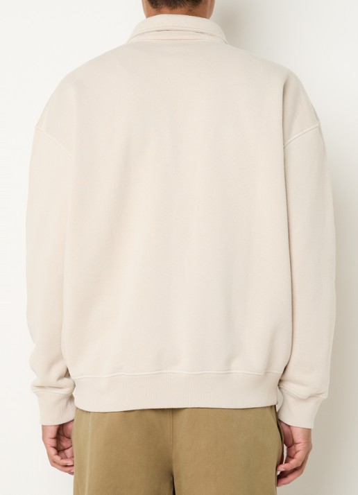 OLAF Signature sweater met polokraag en logoborduring - achterkant 2 beige