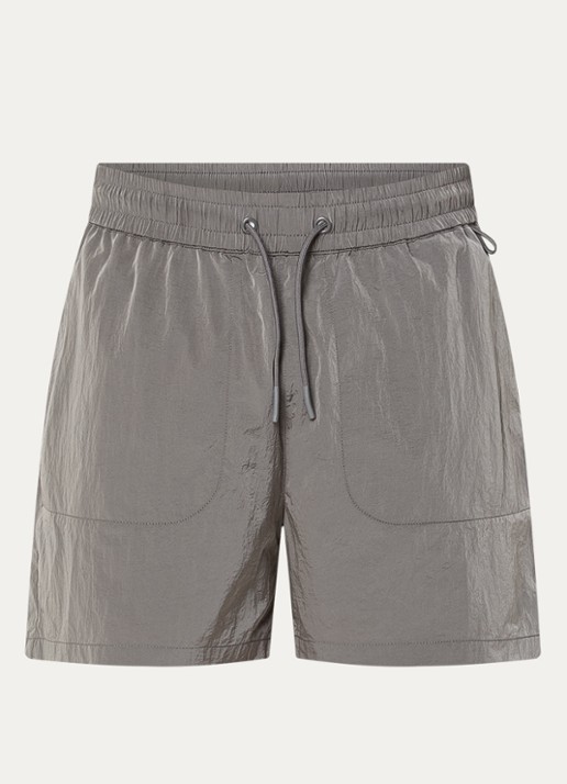 OLAF Signature zwemshorts met glanzende finish en ritszakken  - voorkant 2 grijs