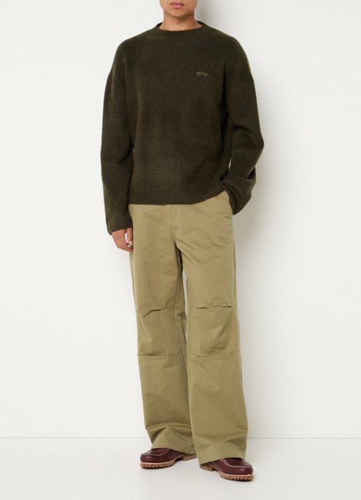 OLAF Straight fit broek met steekzakken - voorkant 2 mosgroen